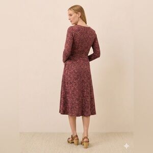 NWT Paisley Blossoms Windsor Wine Fit & Flare Midi Faux Wrap Dress